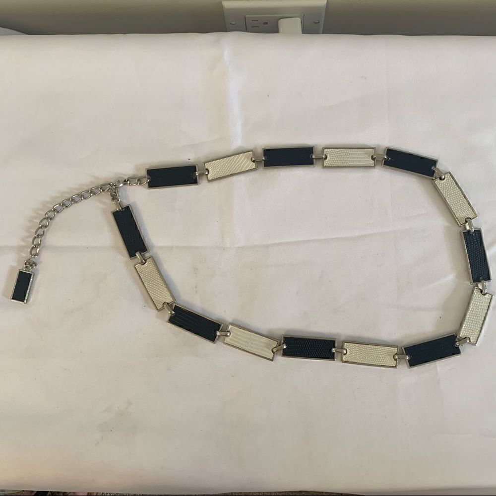 Etcetera Silver Chain Belt - L - EUC
